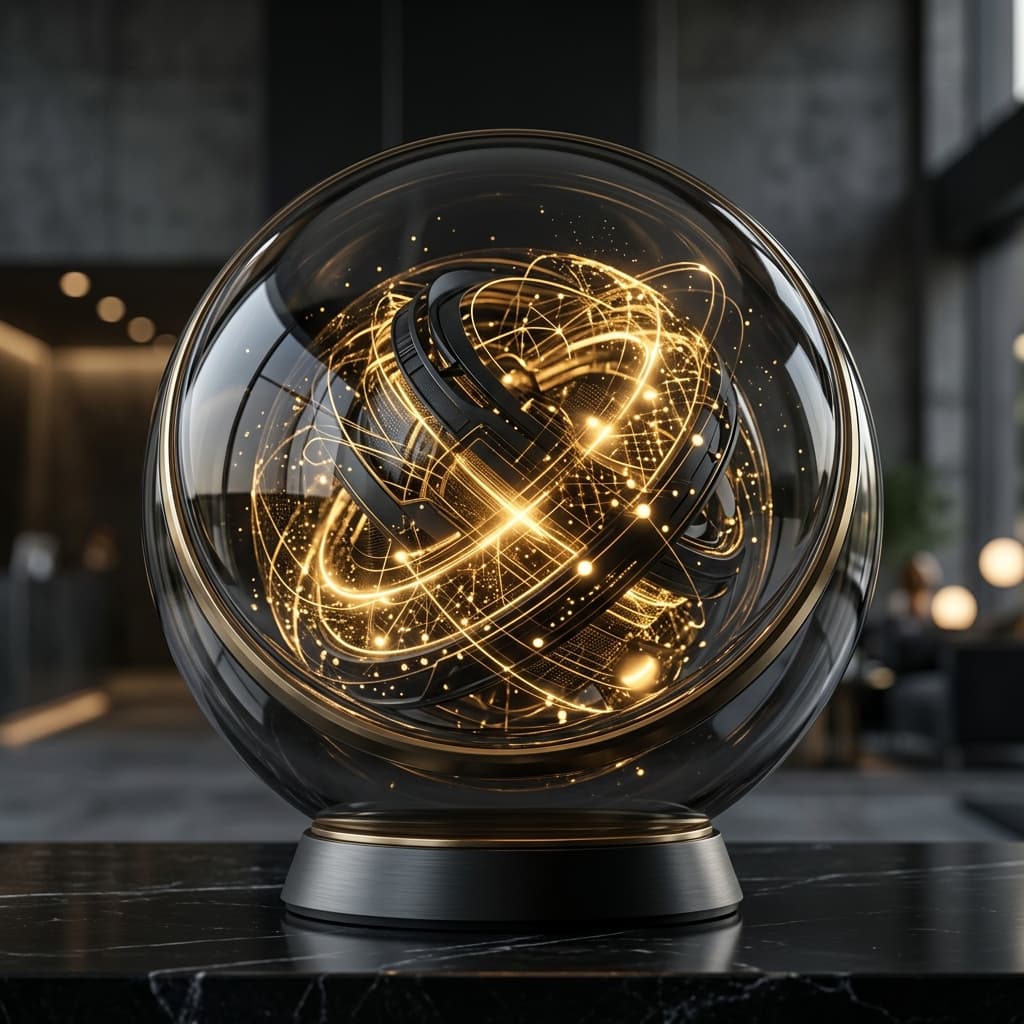 Abstract AI voice operator illustration